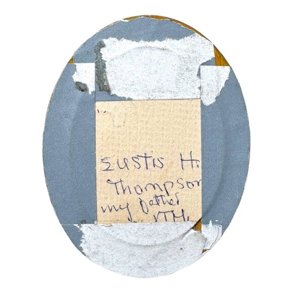 Antique Mini Oval Vintage Portrait Frame Young Man Handwritten Provinance Estate - Picture 2 of 5